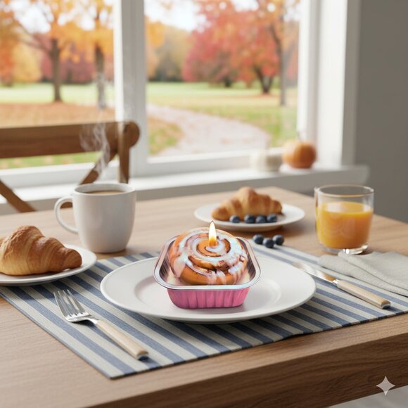 Cinnamon Bun Scented Soy Wax Candle - Picture 7 of 11